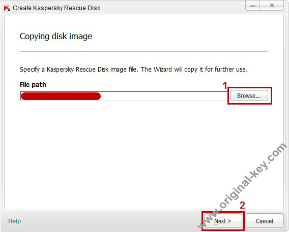 پنجره ویزارد ساخت Kaspersky Rescue Disk